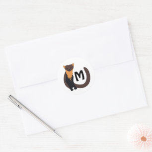 Mitteleuropäische Pine-Marten-Monogramm Runder Aufkleber