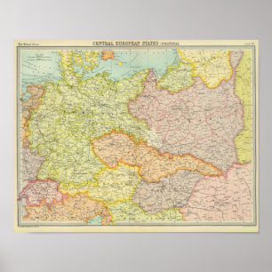 Mitteleuropäische Staaten politisch Poster