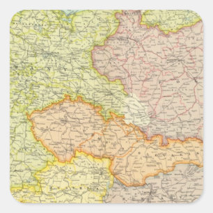 Mitteleuropäische Staaten Quadratischer Aufkleber
