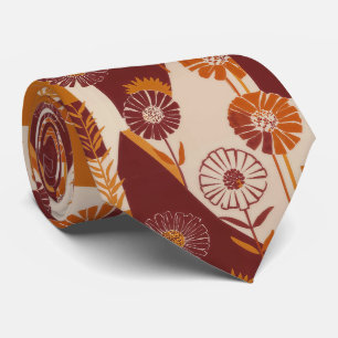 Mitteleuropäischer Herbstblumen-Geometrisches Must Krawatte