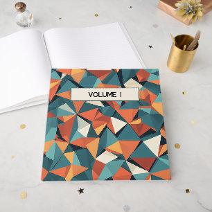 Mitteleuropäisches geometrisches Türkis & Orange Gästebuch