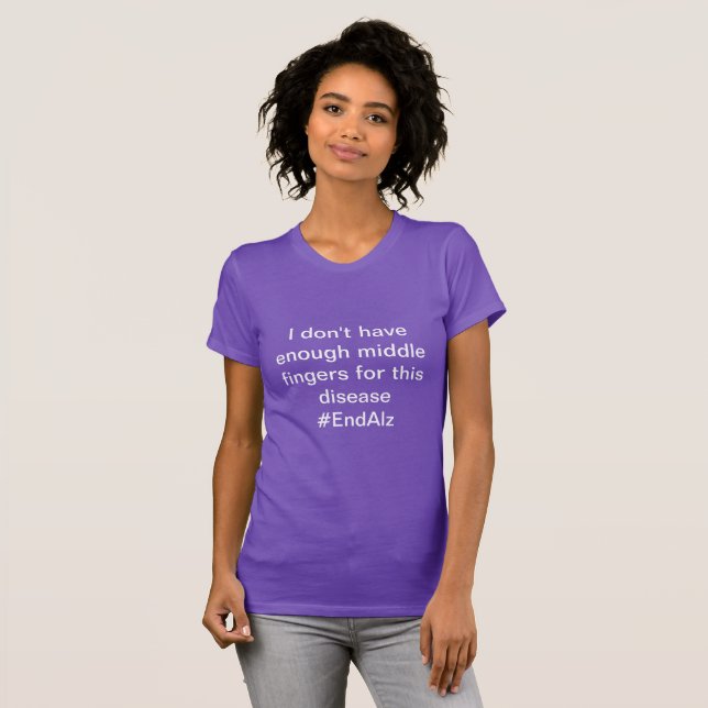 Mittelfinger für Alzheimerkrankheit T-Shirt (Vorne ganz)