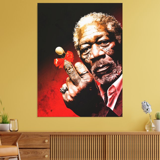 Mittelfinger-Kunst mit roter Schleife Leinwanddruck (Insitu (Wohnzimmer))