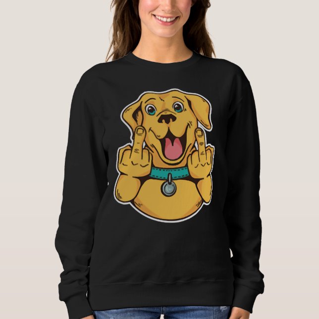 Mittelfinger Labrador Retriever Sweatshirt (Vorderseite)