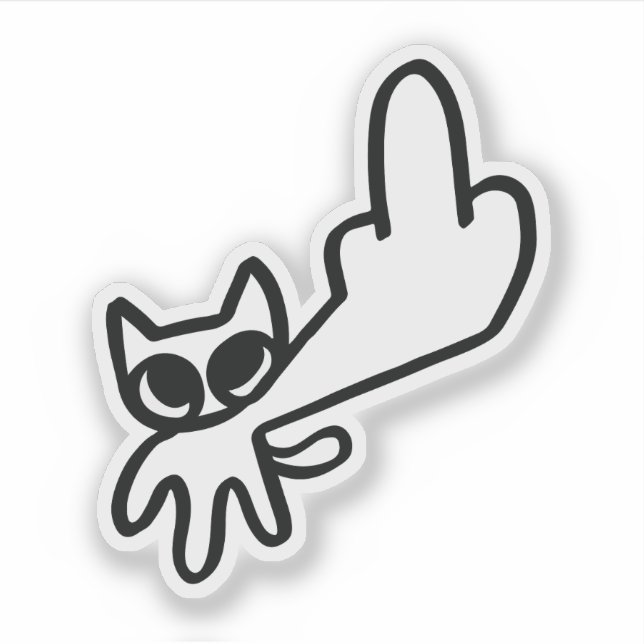 Mittelfinger-Meme Aufkleber (Vorderseite)