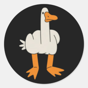 Mittelfinger Möwe Humor Lustige Geste Finger Weg Runder Aufkleber