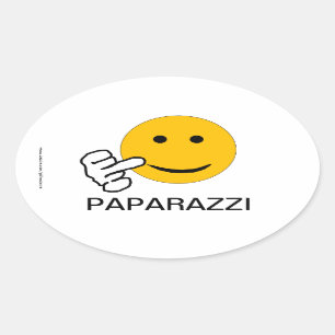 Mittelfinger-Paparazzi-Aufkleber Ovaler Aufkleber