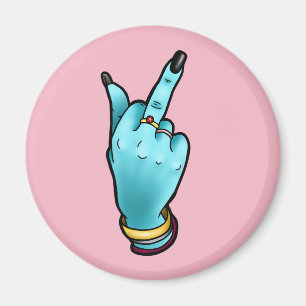 Mittelfinger-rosa Magnet
