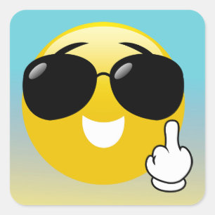 Mittelfinger u. Sonnenbrille Emoji Ombre Aufkleber