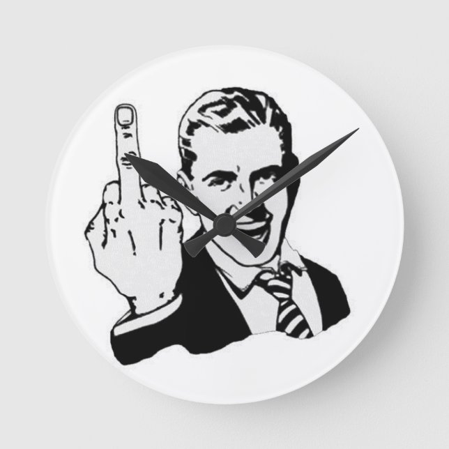 Mittelfingeruhrentwurf Runde Wanduhr (Vorderseite)