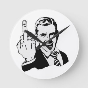 Mittelfingeruhrentwurf Runde Wanduhr