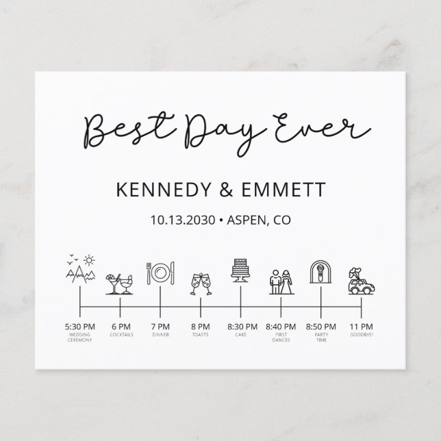 Mittelfristiges Programm für moderne Hochzeitstage (Vorderseite)