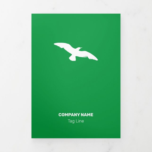Mittelgradiger monochromer Flat Flying Bird Dreifach Gefaltete Karte (Cover)