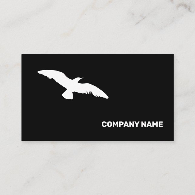 Mittelgradiger monochromer Flat Flying Bird Visitenkarte (Vorderseite)
