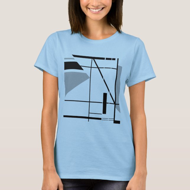 Mittelgrau, zeitgenössischer geometrischer MCM-Loo T-Shirt (Vorderseite)