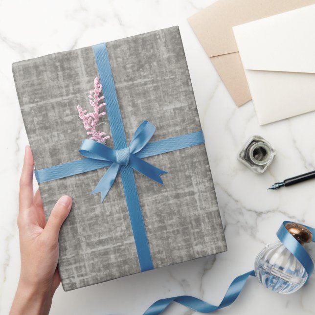 Mittelgrauer Leinen Geschenkpapier (Schenken)