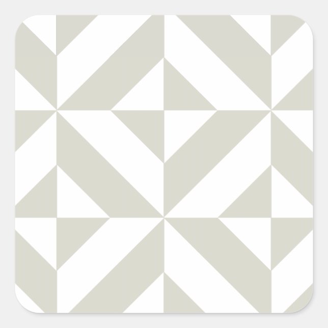 Mittelgraues geometrisches Deko Cube-Muster Quadratischer Aufkleber (Vorderseite)