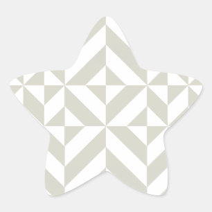 Mittelgraues geometrisches Deko Cube-Muster Stern-Aufkleber