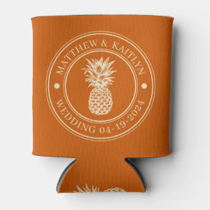Mitteljahrhundert-Kürbis-Ananas-Hochzeitswappen &  Dosenkühler