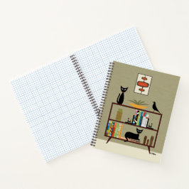 Mitteljahrskatze auf der Bücherregale Notizbuch