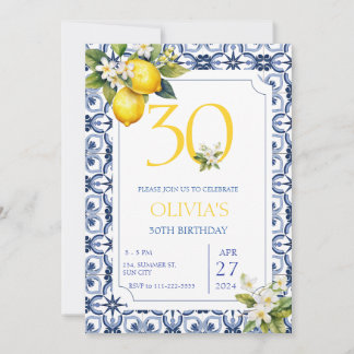 Mittelmeer 30. Geburtstag des Lemon Einladung