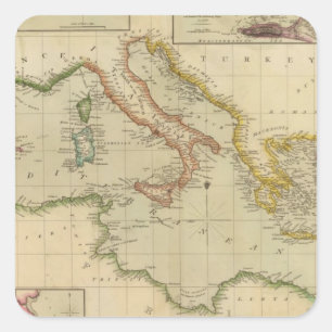 Mittelmeer 6 quadratischer aufkleber