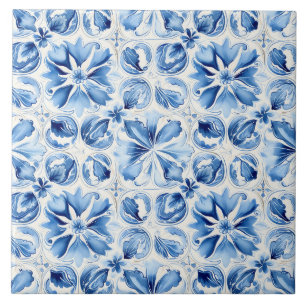 Mittelmeer Blau Ornamentiert Fliese