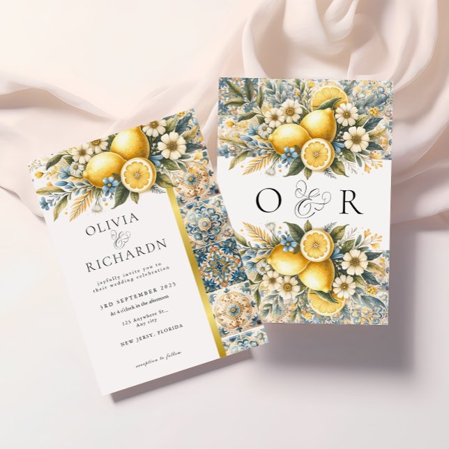 Mittelmeer Blume Italienisch Positano Lemon Einladung (Von Creator hochgeladen)