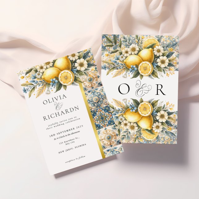 Mittelmeer Blume Italienisch Positano Lemon Einladung (Von Creator hochgeladen)