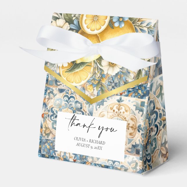 Mittelmeer Blume Italienisch Positano Lemon Geschenkschachtel (Vorderseite)