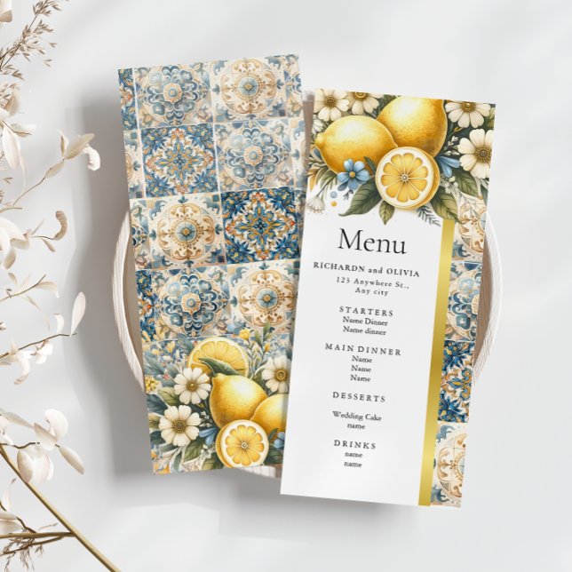 Mittelmeer Blume Italienisch Positano Lemon Menükarte (Von Creator hochgeladen)