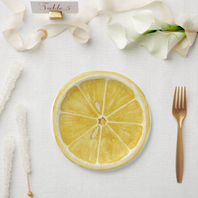 Mittelmeer Blume Italienisch Positano Lemon Pappteller (Hochzeit)