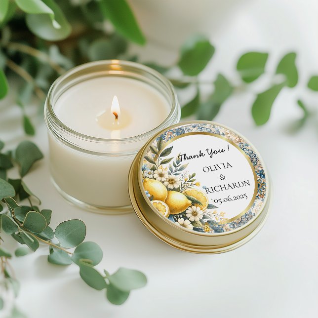 Mittelmeer Blume Italienisch Positano Lemon Runder Aufkleber (Von Creator hochgeladen)