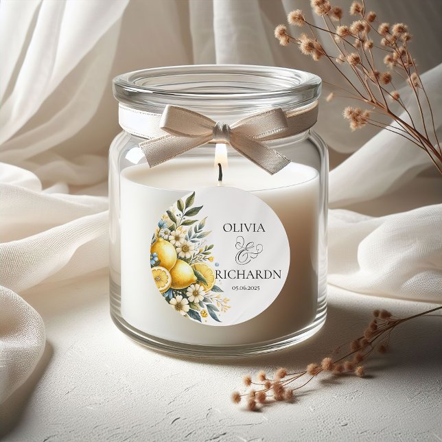 Mittelmeer Blume Italienisch Positano Lemon Runder Aufkleber (Von Creator hochgeladen)