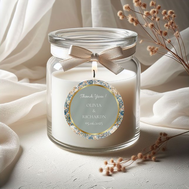 Mittelmeer Blume Italienisch Positano Lemon Runder Aufkleber (Von Creator hochgeladen)