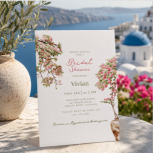 Mittelmeer-Bougainvillea-Blumen-Brautparty Einladung