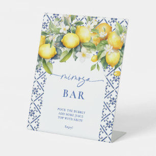 Mittelmeer Brautparty Mimosa Bar Sockelschild