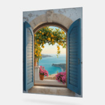 Mittelmeer-Fensterblickrahmen - Küstenlemon
