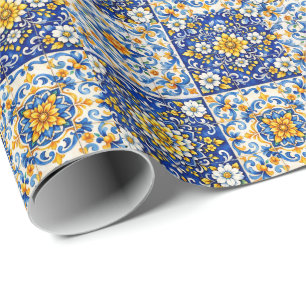 Mittelmeer-Fliesen-Party-Wrap  Geschenkpapier