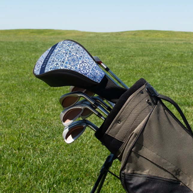 Mittelmeer-Fliesen, Portugal, Azulejo, Ihr Name Golf Headcover (In SItu)