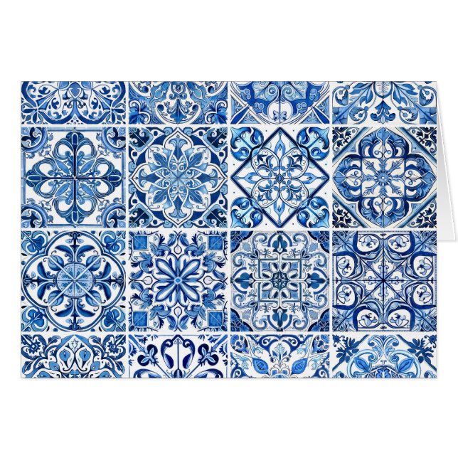Mittelmeer-Fliesen, Portugal, Azulejo, Majolica (Vorderseite (Horizontal))