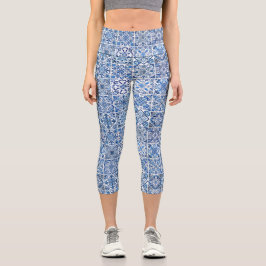 Mittelmeer-Fliesen, Portugal, Azulejo, Majolica Capri Leggings
