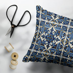 Mittelmeer-Fliesen, Portugal, Azulejo, Majolica Dekokissen