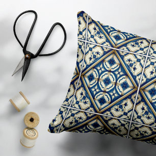 Mittelmeer-Fliesen, Portugal, Azulejo, Majolica Dekokissen