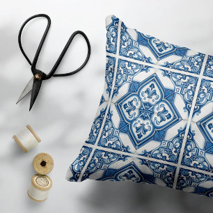 Mittelmeer-Fliesen, Portugal, Azulejo, Majolica Dekokissen