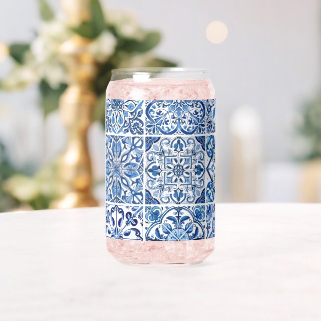 Mittelmeer-Fliesen, Portugal, Azulejo, Majolica Dosenglas (Insitu (Hochzeit))