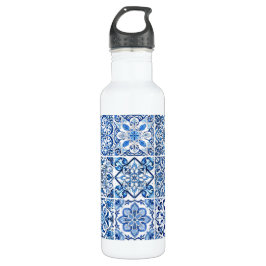 Mittelmeer-Fliesen, Portugal, Azulejo, Majolica Edelstahlflasche
