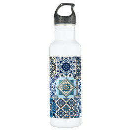 Mittelmeer-Fliesen, Portugal, Azulejo, Majolica Edelstahlflasche