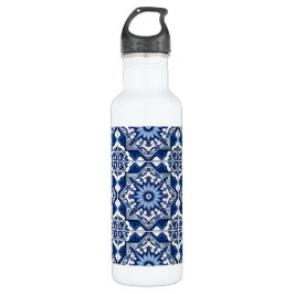 Mittelmeer-Fliesen, Portugal, Azulejo, Majolica Edelstahlflasche