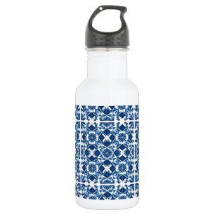 Mittelmeer-Fliesen, Portugal, Azulejo, Majolica Edelstahlflasche